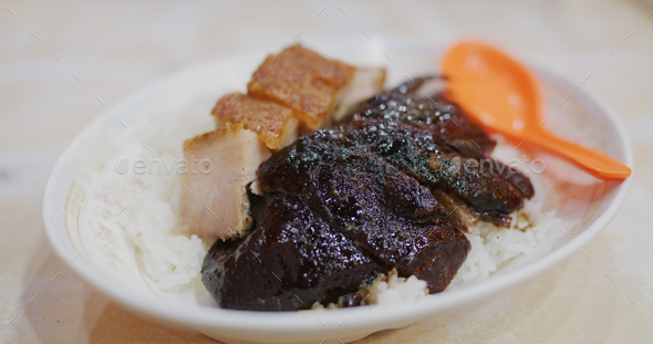 Hong Kong cuisine roasted pork and goose rice
