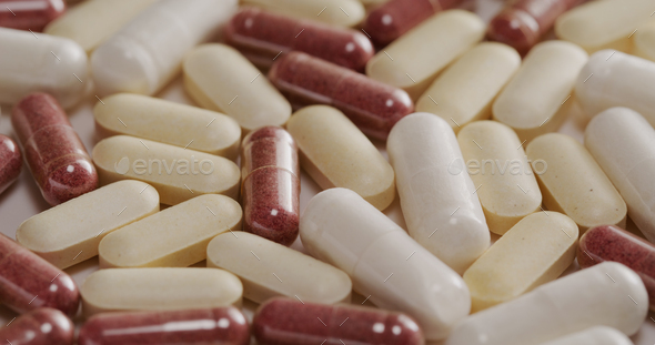 Stack of medicine on table - Stock Photo - Images