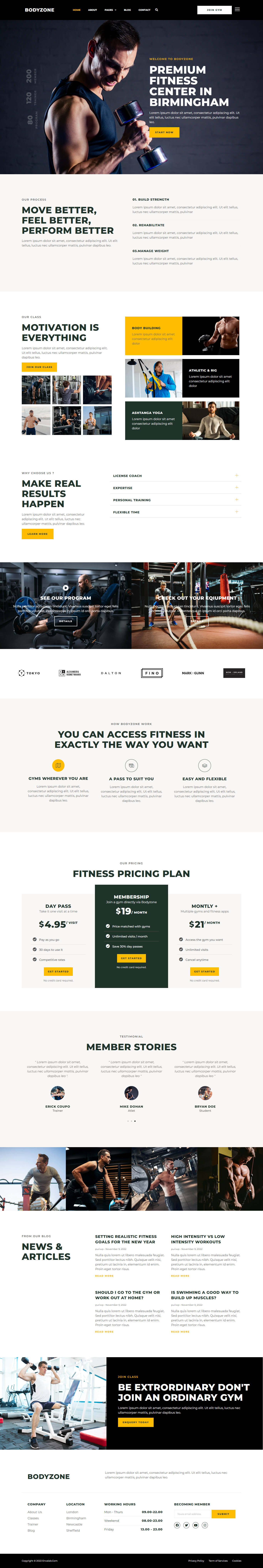 Bodyzone Gym and Fitness Center Elementor Template Kit by envalab