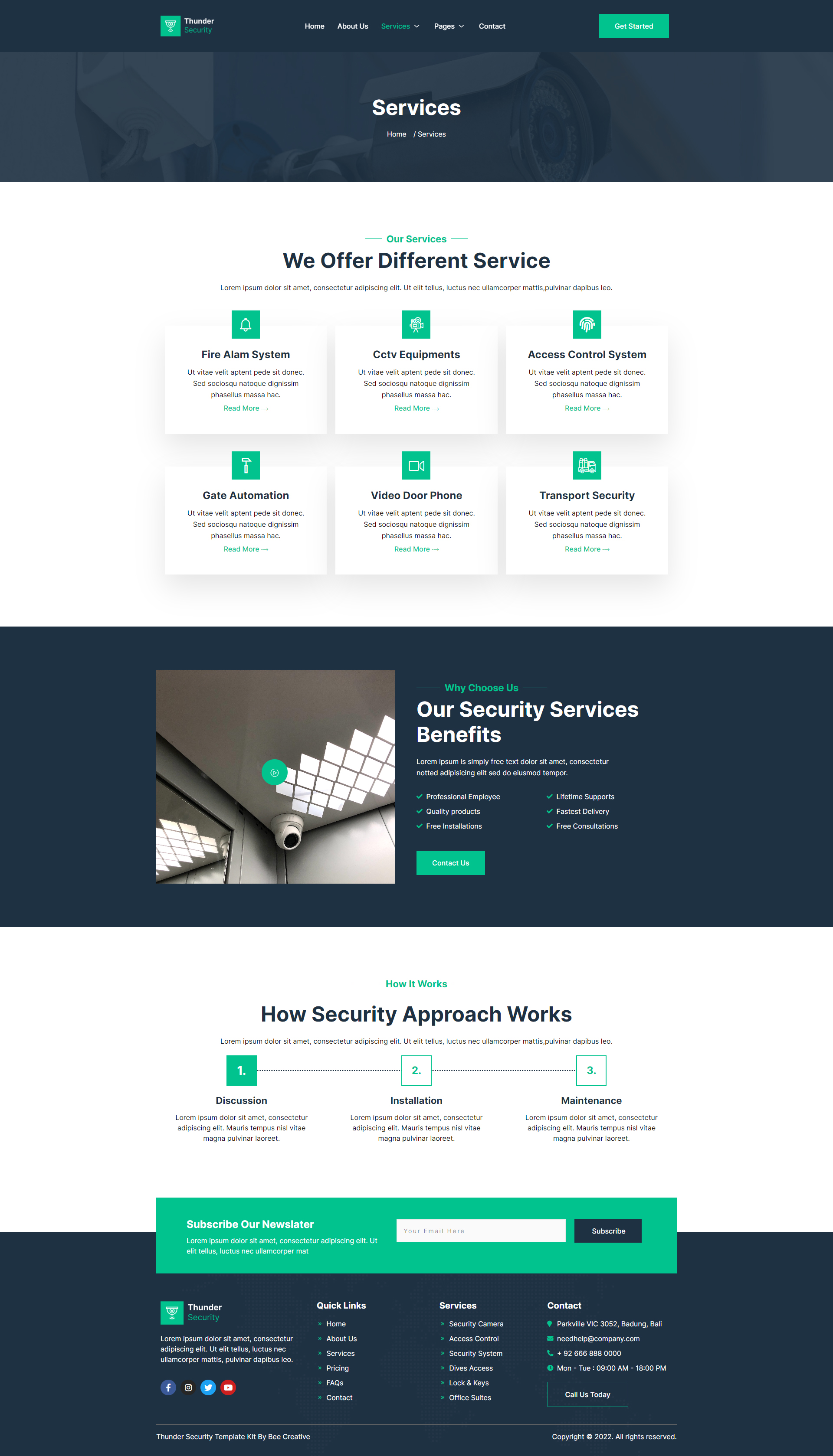 Thunder Security - CCTV Security Elementor Template Kit by ...