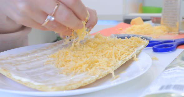 Cooking a Snack Fish Cake with Cheese