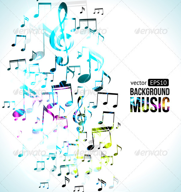 Vector Music Background Note Design - Backgrounds Decorative
