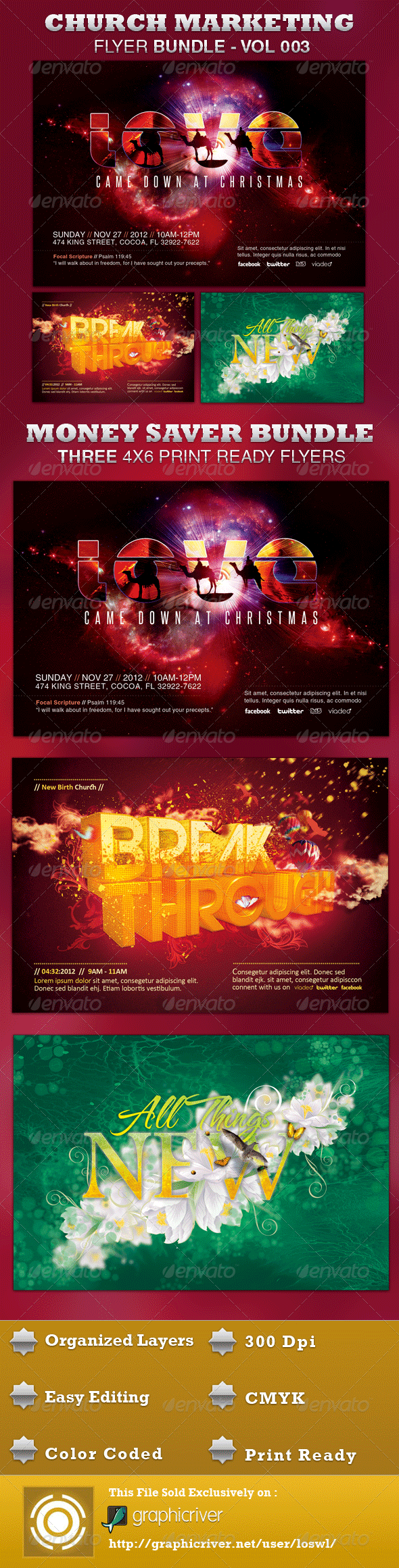 Church Marketing Flyer Bundle Vol-003 - Church Flyers