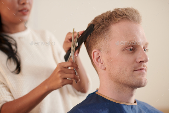 Man Having Hair Cut Stock Photo by DragonImages | PhotoDune