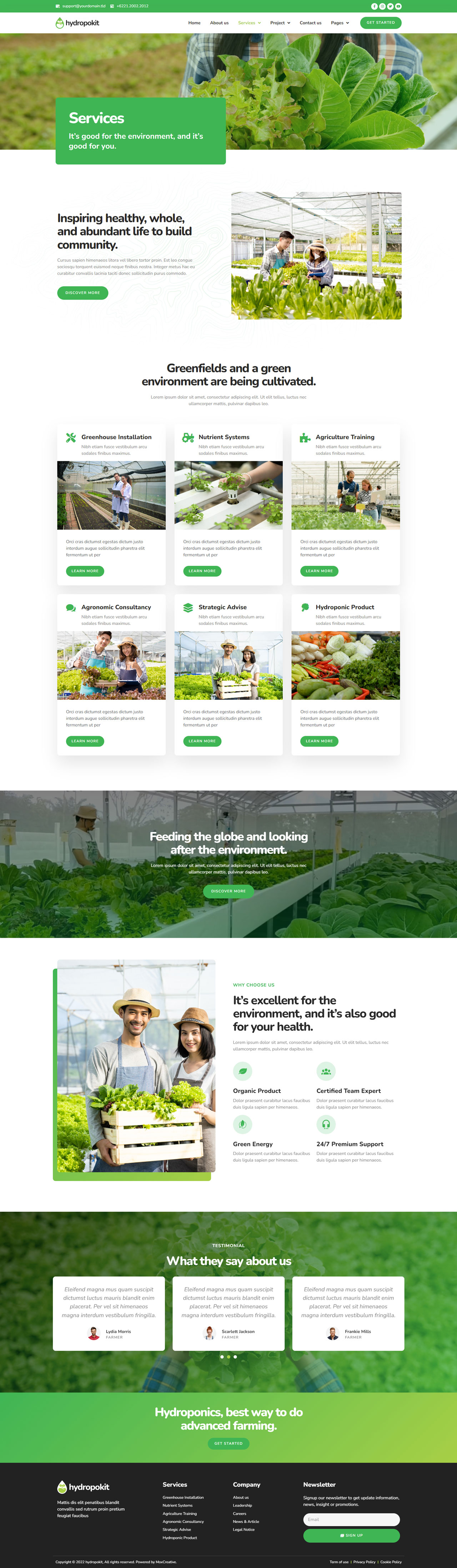 Hydropokit - Hydroponic & Agriculture Elementor Template Kit by moxcreative