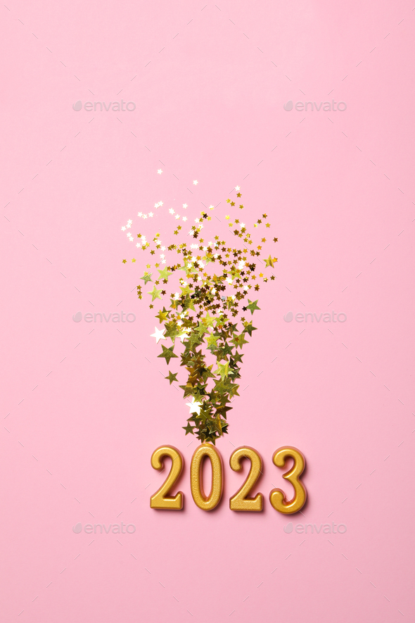 Concept of Happy New Year 2023, Happy New Year composition - Stock Photo - Images