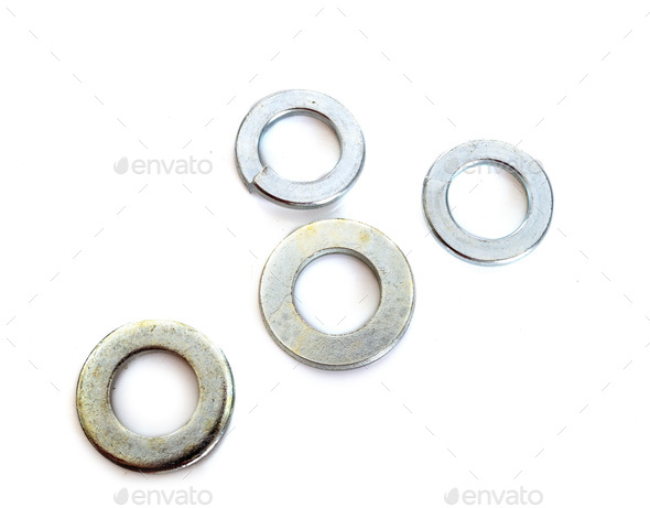 metal washer in studio - Stock Photo - Images
