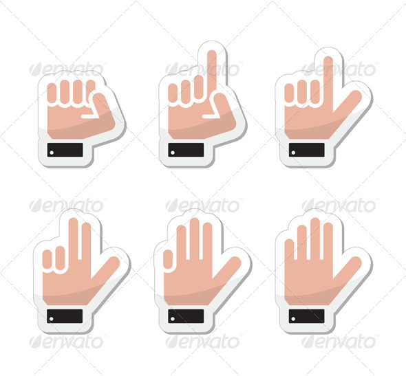 Hand Vector Gestures, Signals and Signs - Victory - Decorative Symbols Decorative