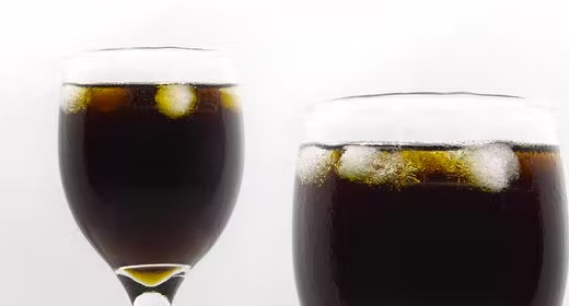 Glass with ice cubes