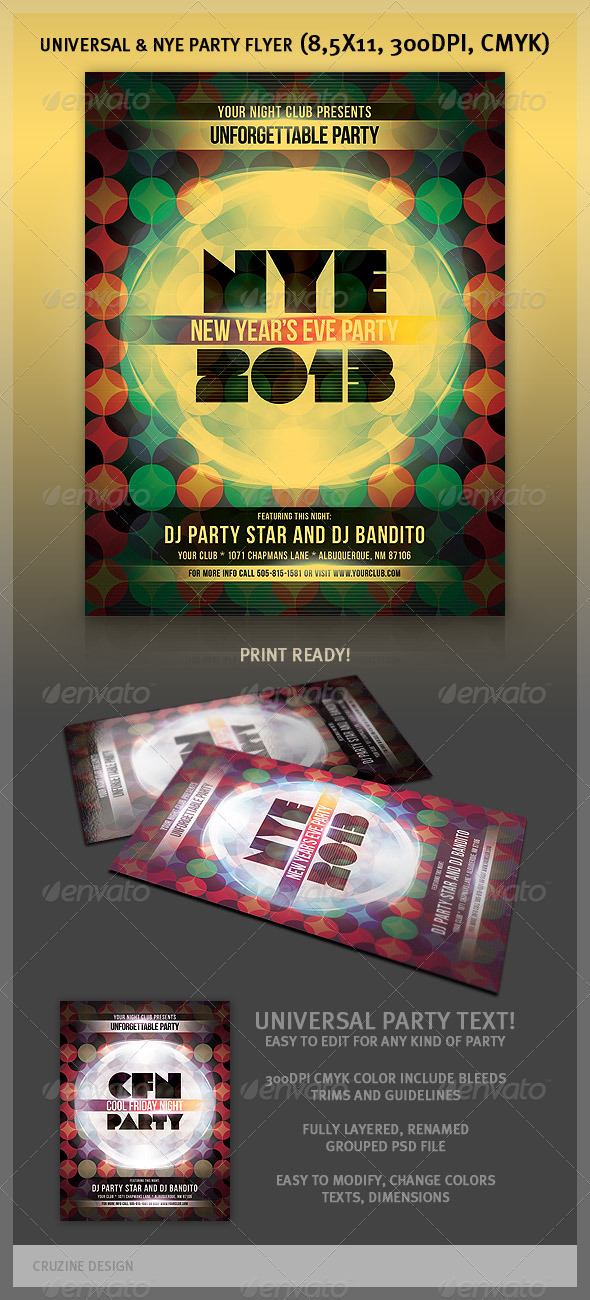 Universal & NYE Party Flyer - Clubs & Parties Events