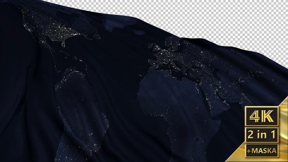 Flag With the Texture of the Earth at Night (Part 2)