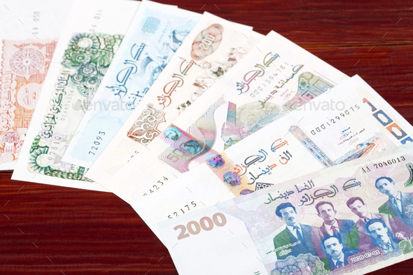 Algerian money a business background - Stock Photo - Images