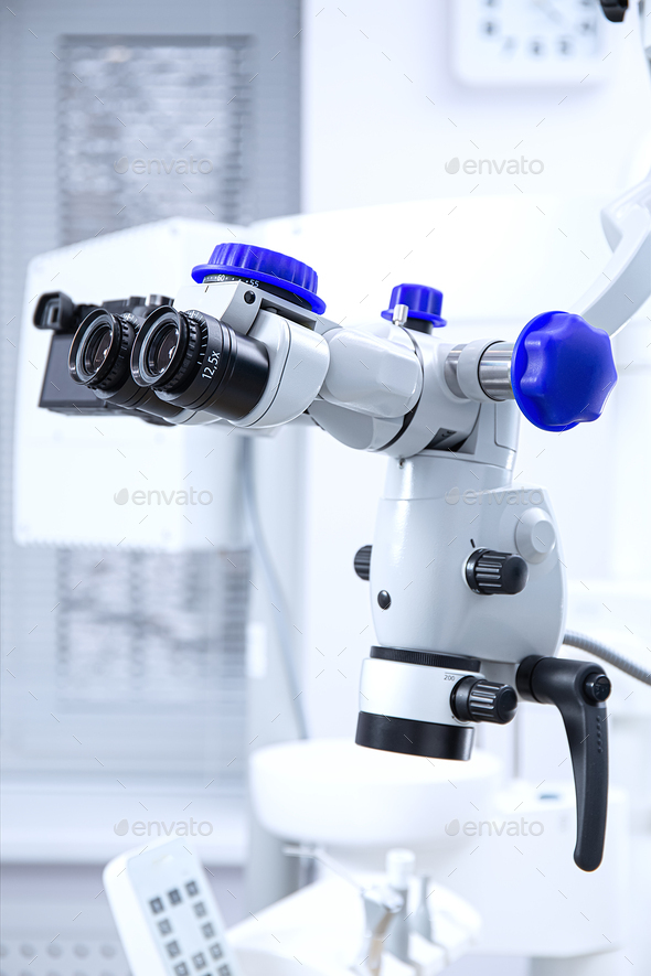 Professional Dental endodontic binocular microscope. Modern digital