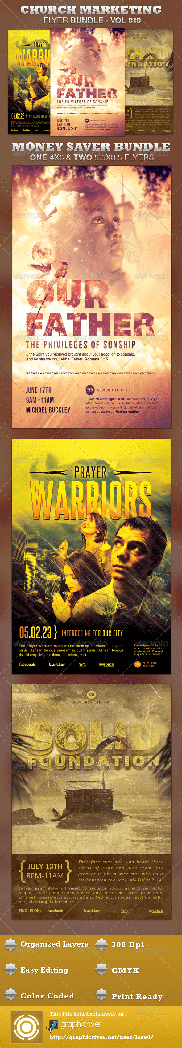 Church Marketing Flyer Bundle-Vol 010 - Church Flyers
