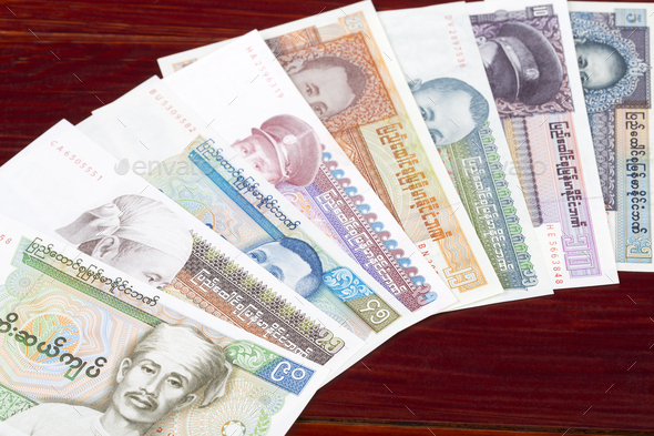 Old Myanmar money a business background - Stock Photo - Images