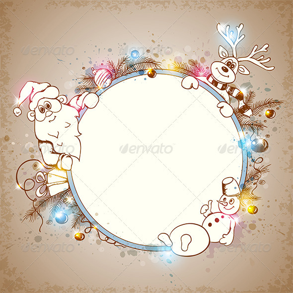 Christmas Background with Santa Claus - Christmas Seasons/Holidays