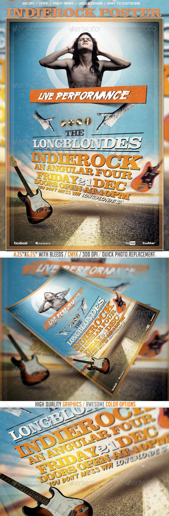 Indierock Poster/Flyer Template - Events Flyers