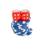 blue poker chips and red dice cubes - PhotoDune Item for Sale