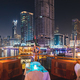 Night Walk On Tourist Boat, Sightseeing Boat Sailing On Dubai Marina. Night View Of Dubai Marina - PhotoDune Item for Sale