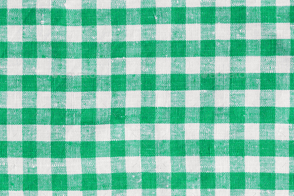 Natural Linen Country Plaid Tartan Kitchen Fabric Material Abstract Check Texture Background Texture - Stock Photo - Images