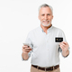 Caucasian senior middle-aged businessman grandfather freelancer using mobile banking e-commerce  - PhotoDune Item for Sale