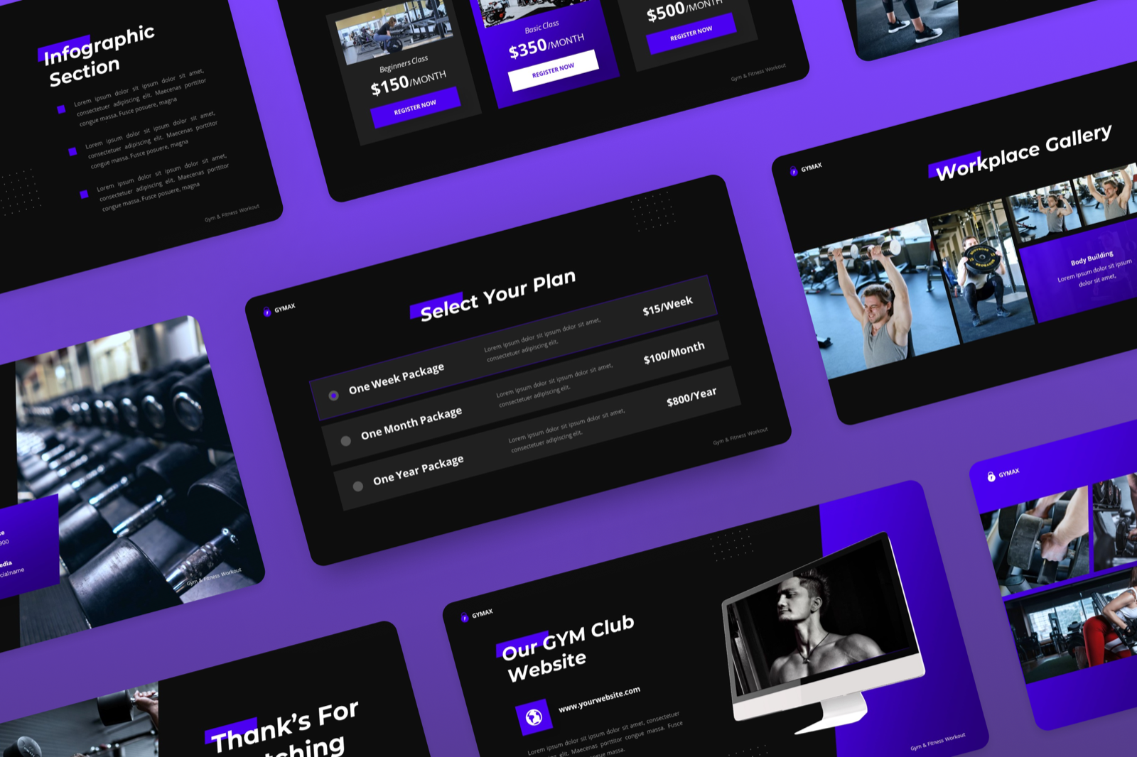 Gymax Gym & Fitness Google Slides Template, Presentation Templates