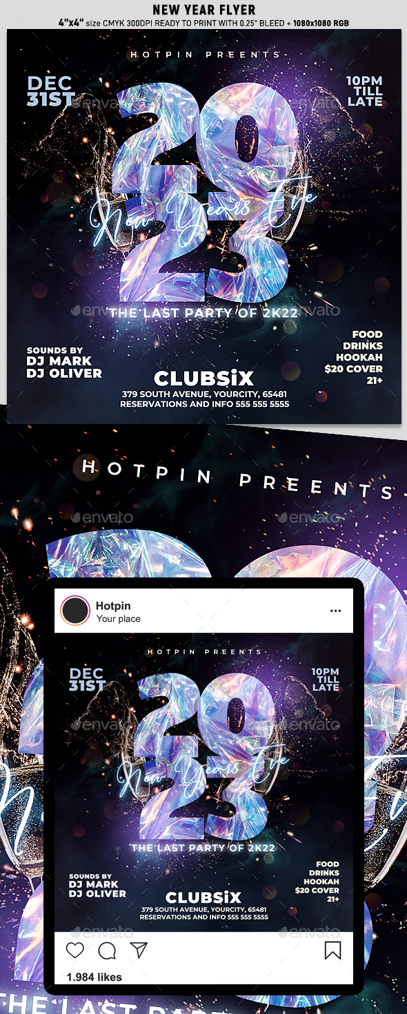 New Year Eve Flyer Template Preview