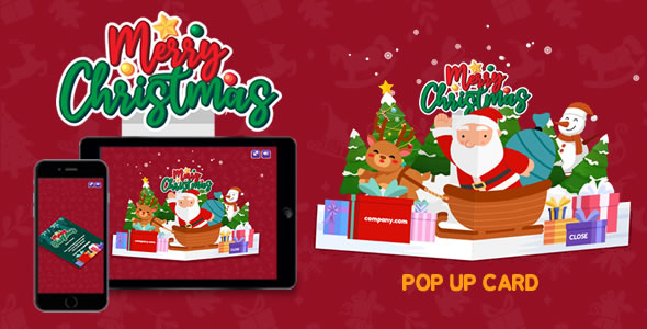 Merry Christmas (Pop Up Card) HTML5 Canvas