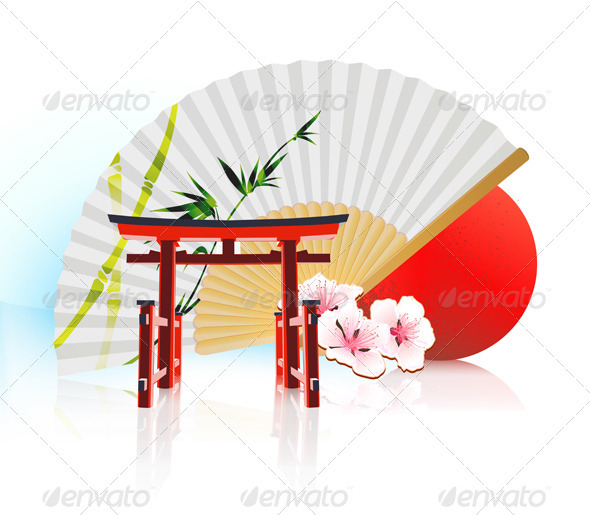 Decorative Traditional Japanese Background - Travel Conceptual