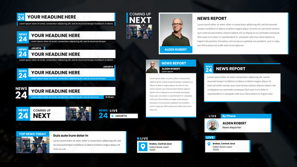 News Lower Thirds Elements template preview