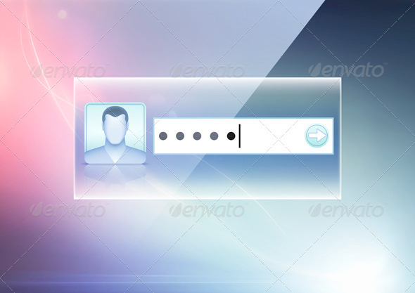 Login Screen Concept - Web Elements Vectors