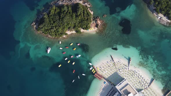 Aerial View From a Drone to Ksamil Albania