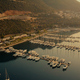 Aerial view of beautiful yachts and boats on the sea bay at sunset. - PhotoDune Item for Sale