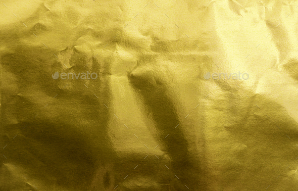 Gold foil leaf metallic wrapping paper shiny texture background for wall  paper decoration element Stock Photo