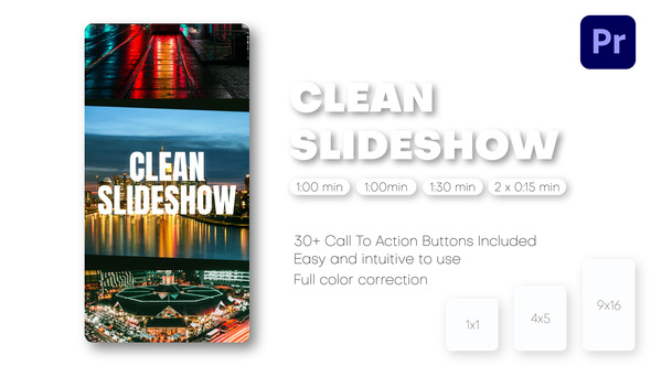 Clean Slideshow - Instagram Reels, TikTok Post, Short Stories