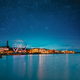 Helsinki, Finland. Bright Blue Starry Sky Above Embankment With Ferris Wheel In Evening Night - PhotoDune Item for Sale