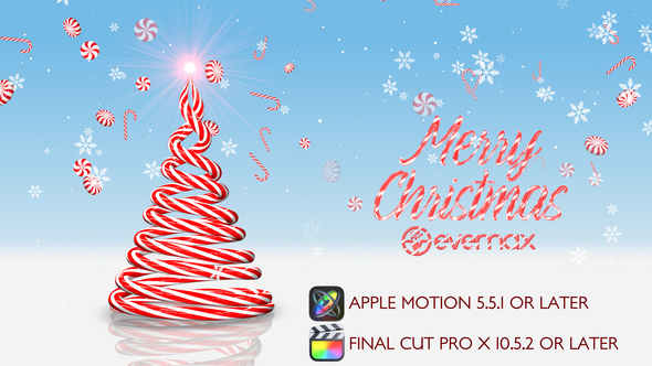 Christmas Candy Cane Greetings - Apple Motion