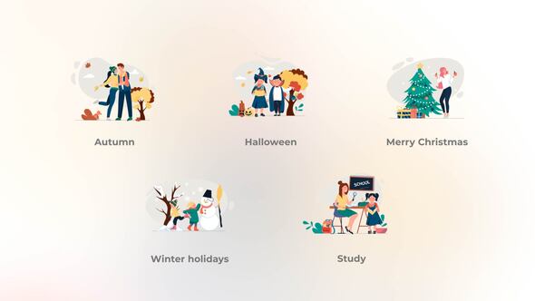 Autumn and Winter - Flat concept
