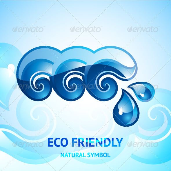 Water Natural Blue Sign - Decorative Symbols Decorative