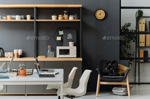 Modern office with workplace of developers - Stock Photo - Images