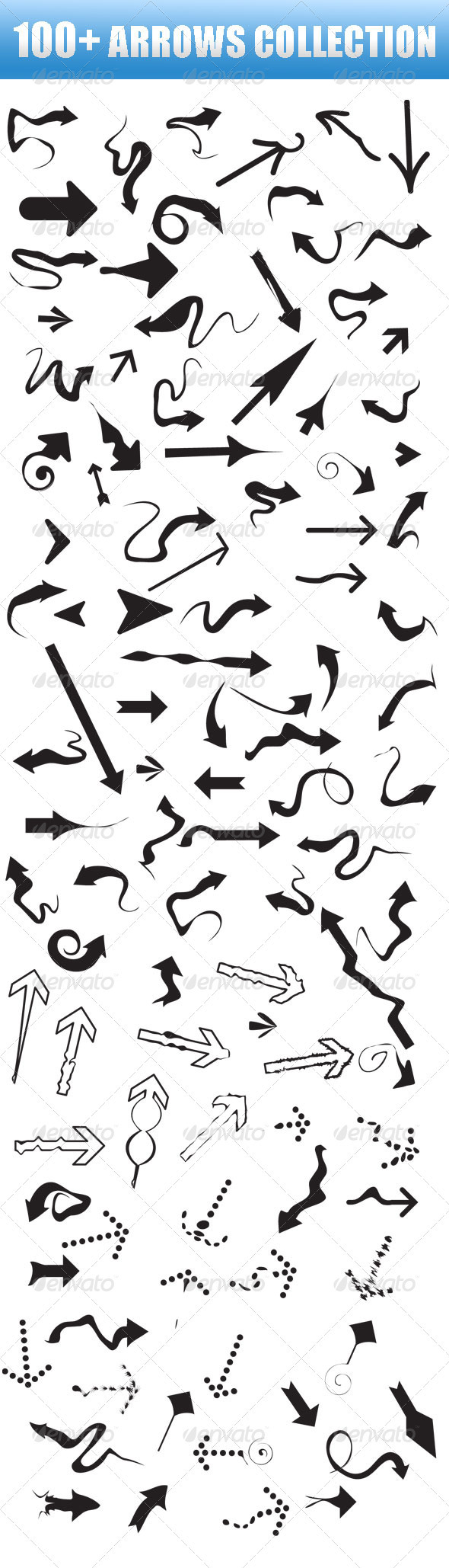 100 Grunge Arrows - Web Elements Vectors