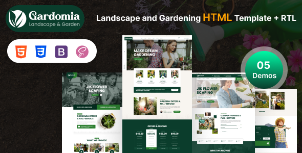 Special Gardomia - Landscape and Gardening HTML Template + RTL