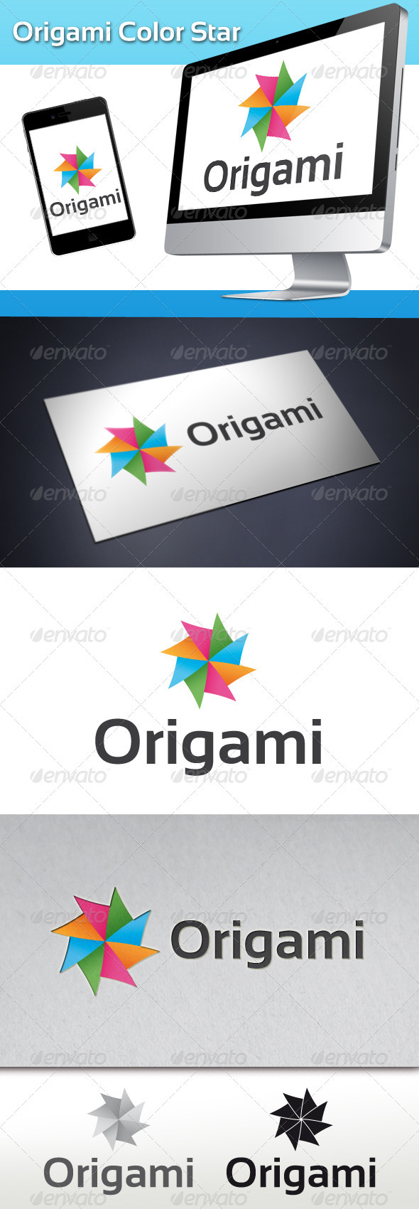 Origami Color Star Logo - Abstract Logo Templates