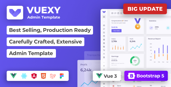 Vuexy - Vuejs, React, Angular, HTML & Laravel Admin Dashboard Template