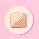 White and whole wheat sandwich slice bread on plate on pink background - PhotoDune Item for Sale