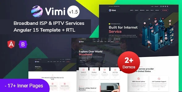 Wondrous Vimi - Angular 15+ Broadband ISP & IPTV Services Template