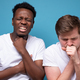 two african american men coughing because of flu. - PhotoDune Item for Sale