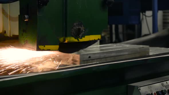 Work of an Industrial Surface Grinding Machine