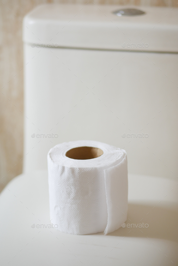 roll of toilet paper in toilet Stock Photo by towfiqu98 PhotoDune