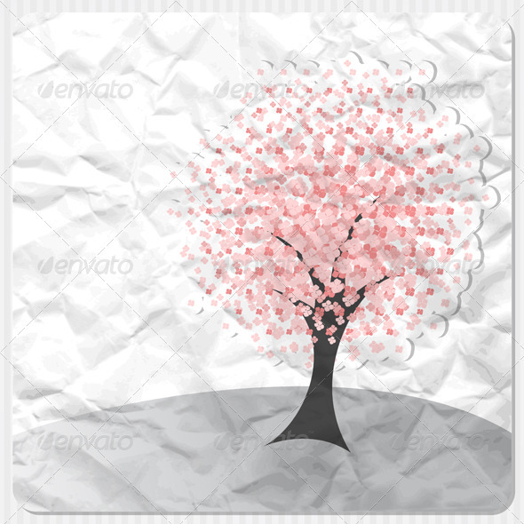 Pink Flowers Tree - Backgrounds Decorative